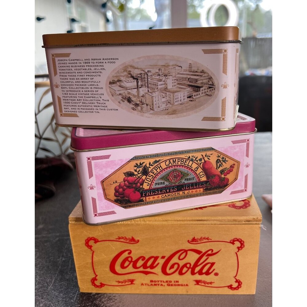 1930 & 1932 Campbells Heritage Tin Boxes Coca Cola Box